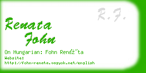 renata fohn business card